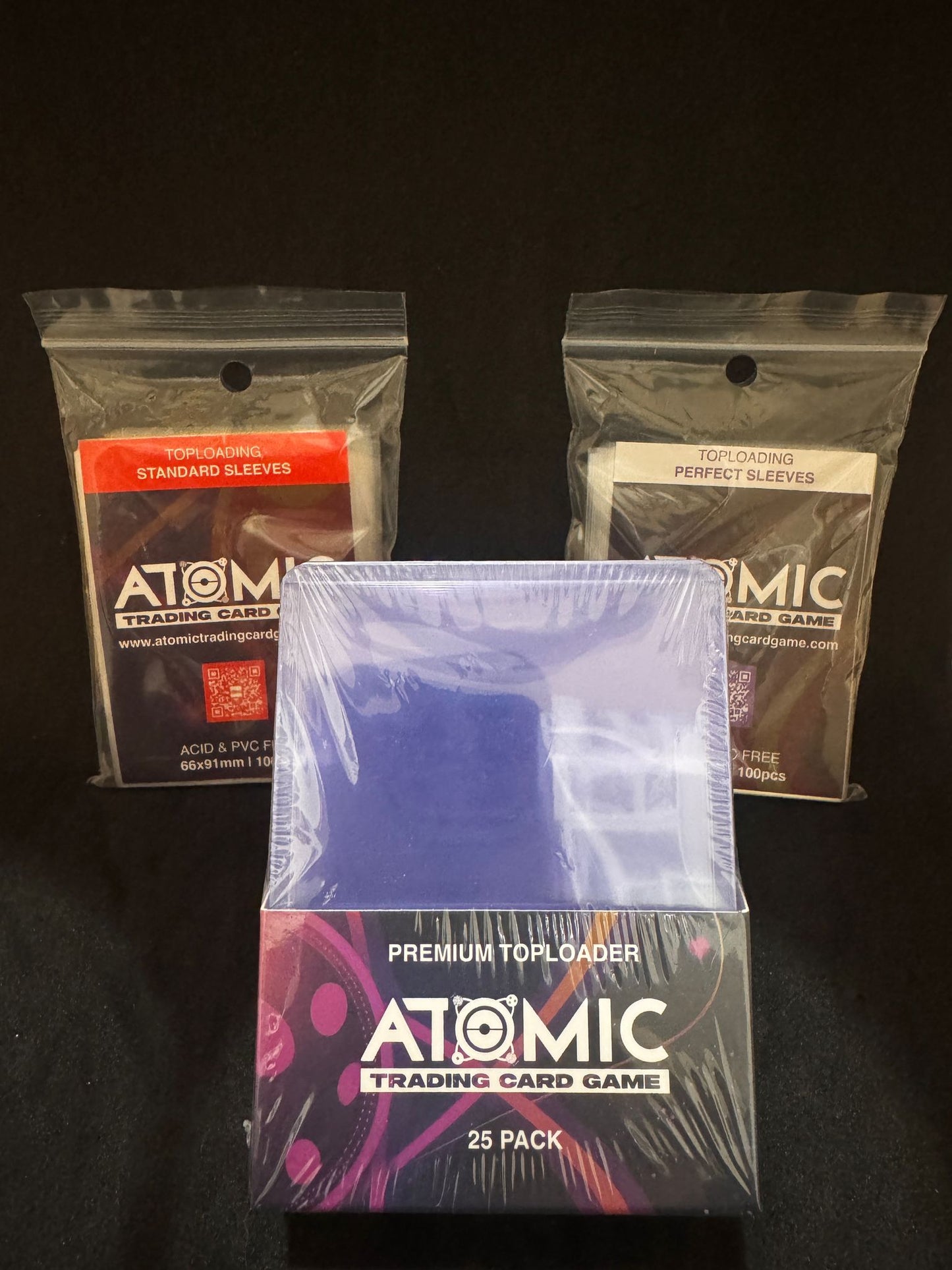 Bundle Atomic - 1 ( 10 standard sleeves , 10 perfect sleeves , 5 top loader )